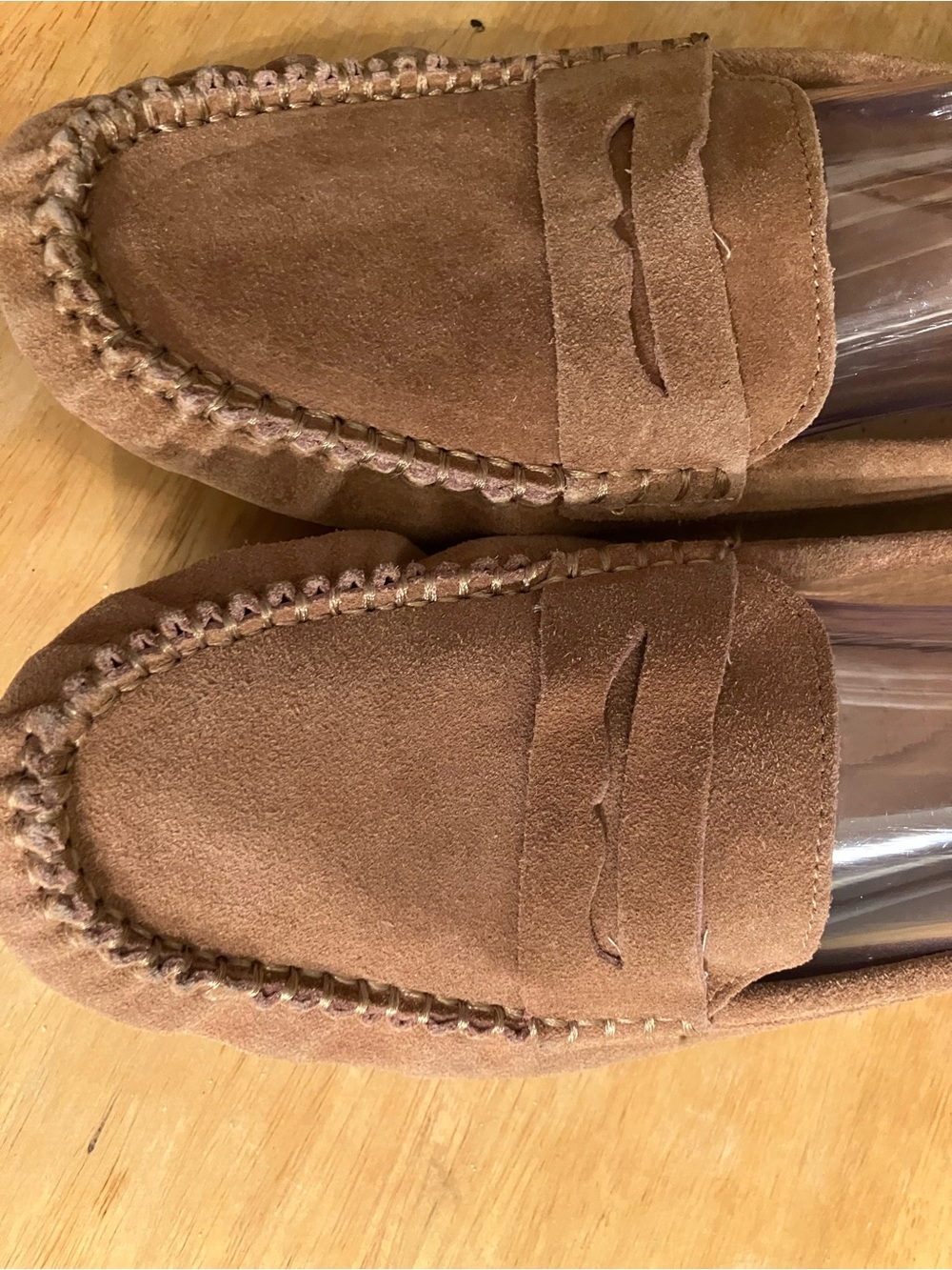 Ladies Tahari Suede Penny Loafers in Tan Size 10 - Picture 2 of 5